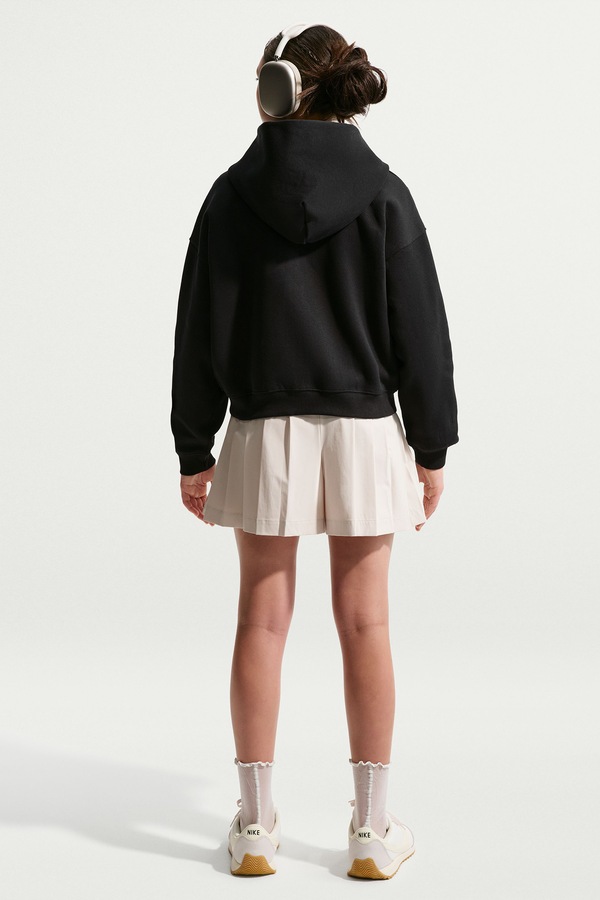 Кофта на застібці з капюшоном дитяча з бавовною Nike Sportswear Studio Fleece колір чорний фото 2
