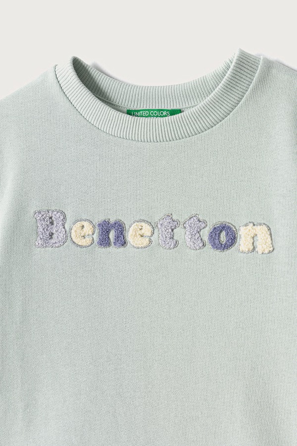 Кофта дитяча бавовняна United Colors of Benetton колір зелений фото 2