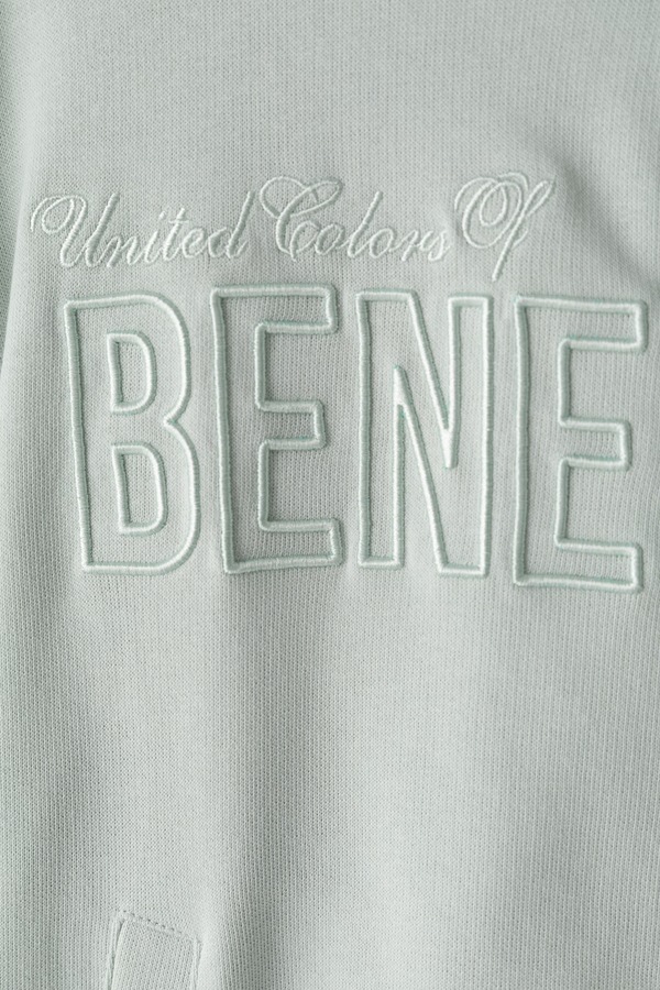 Кофта на застібці з капюшоном дитяча бавовняна United Colors of Benetton колір зелений фото 2