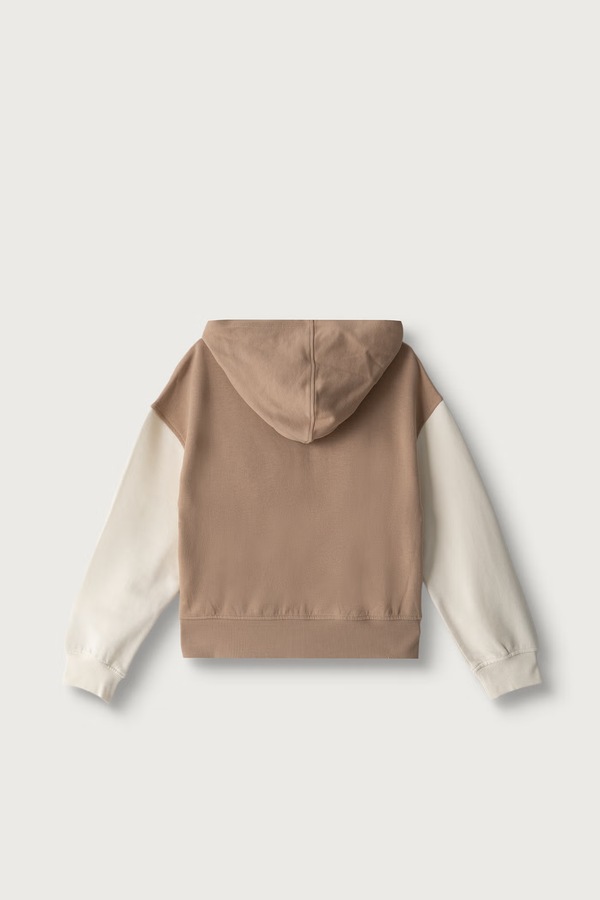Кофта на застібці з капюшоном дитяча бавовняна United Colors of Benetton колір бежевий