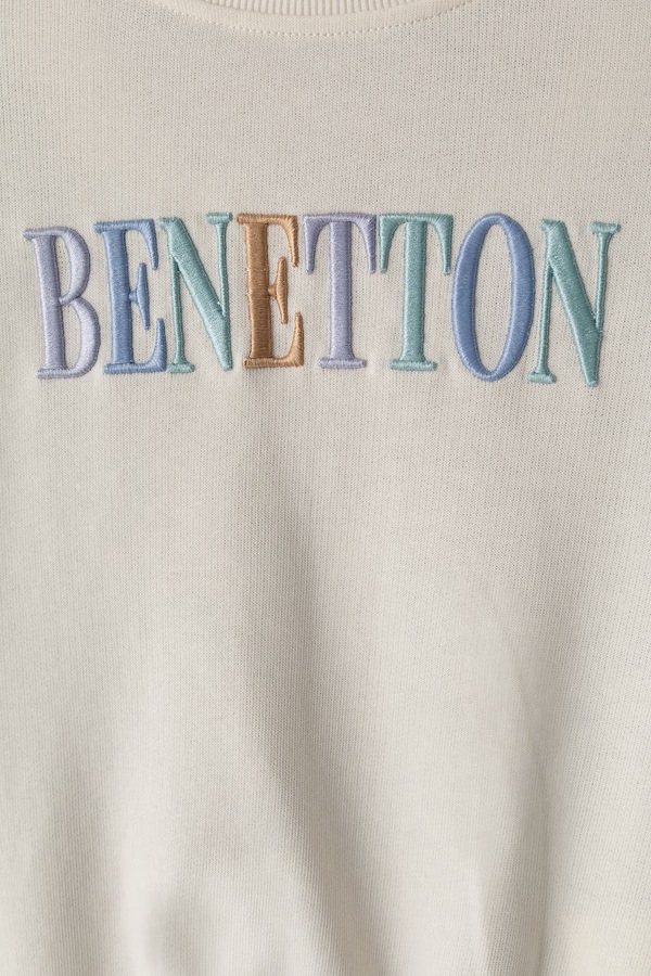 Кофта детская хлопковая United Colors of Benetton цвет бежевый фото 2