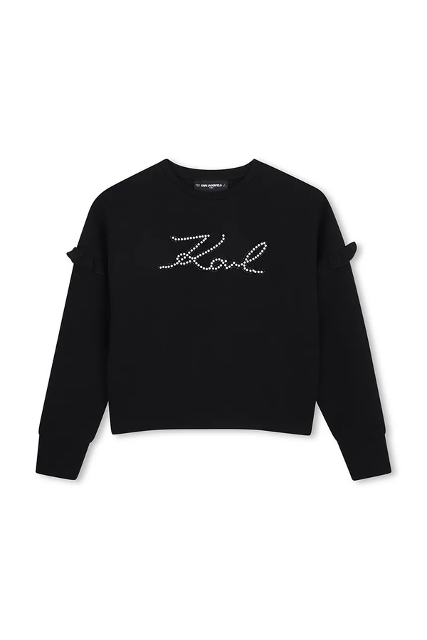 Кофта дитяча з бавовною Karl Lagerfeld колір чорний