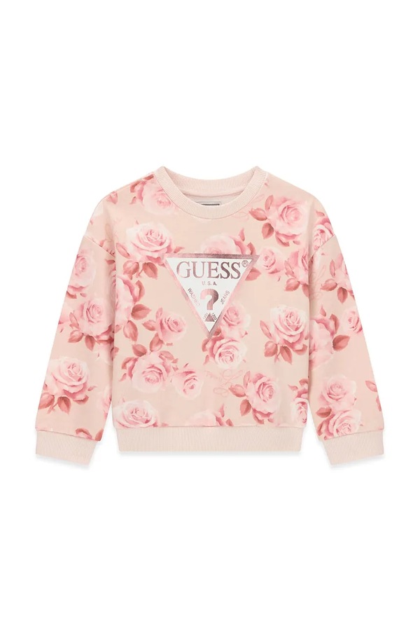 Кофта дитяча бавовняна Guess колір рожевий