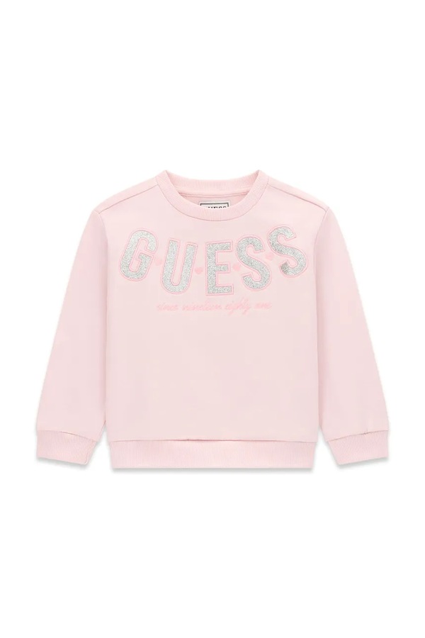 Кофта дитяча бавовняна Guess колір рожевий