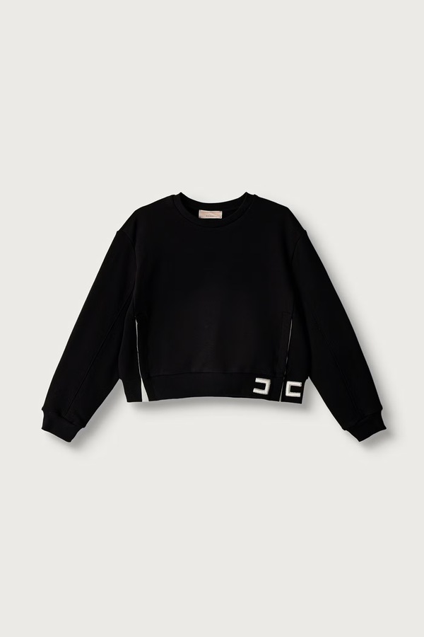 Кофта оверсайз дитяча бавовняна Elisabetta Franchi колір чорний