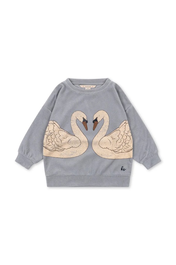Кофта дитяча з бавовною Konges Sløjd ITTY SWEATSHIRT GOTS колір блакитний