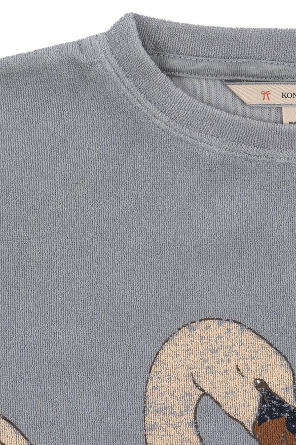 Кофта детская с хлопком Konges Sløjd ITTY SWEATSHIRT GOTS цвет голубой фото 2
