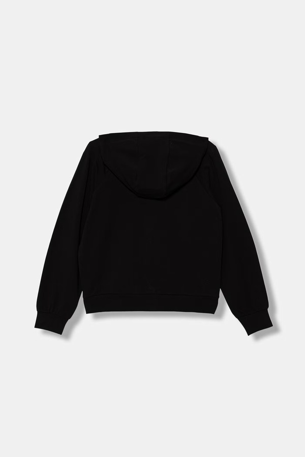 Кофта з капюшоном дитяча з бавовною EA7 Emporio Armani колір чорний