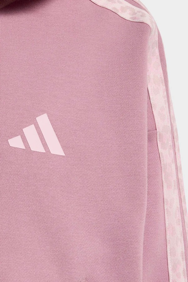 Кофта з капюшоном дитяча з бавовною adidas колір фіолетовий фото 4