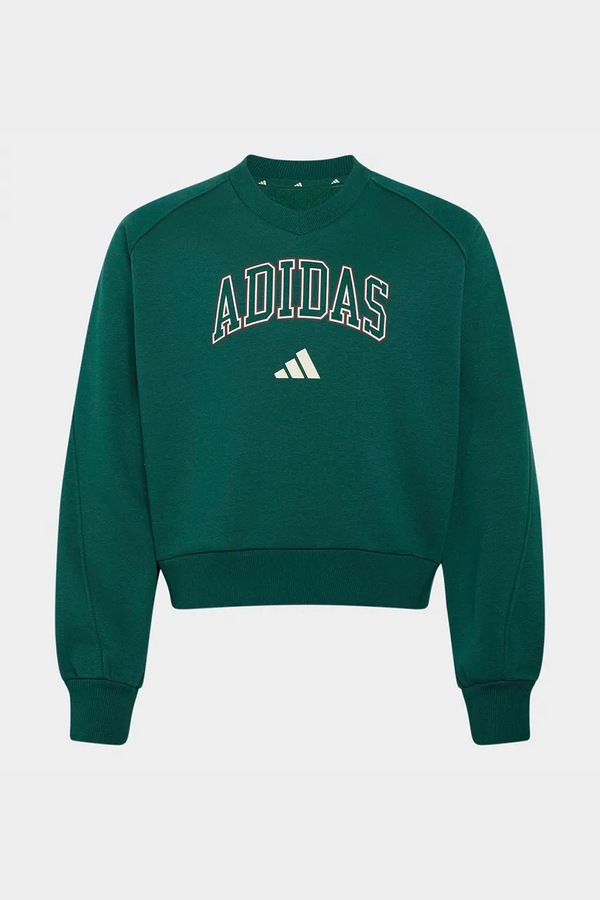 Кофта дитяча з бавовною adidas колір зелений