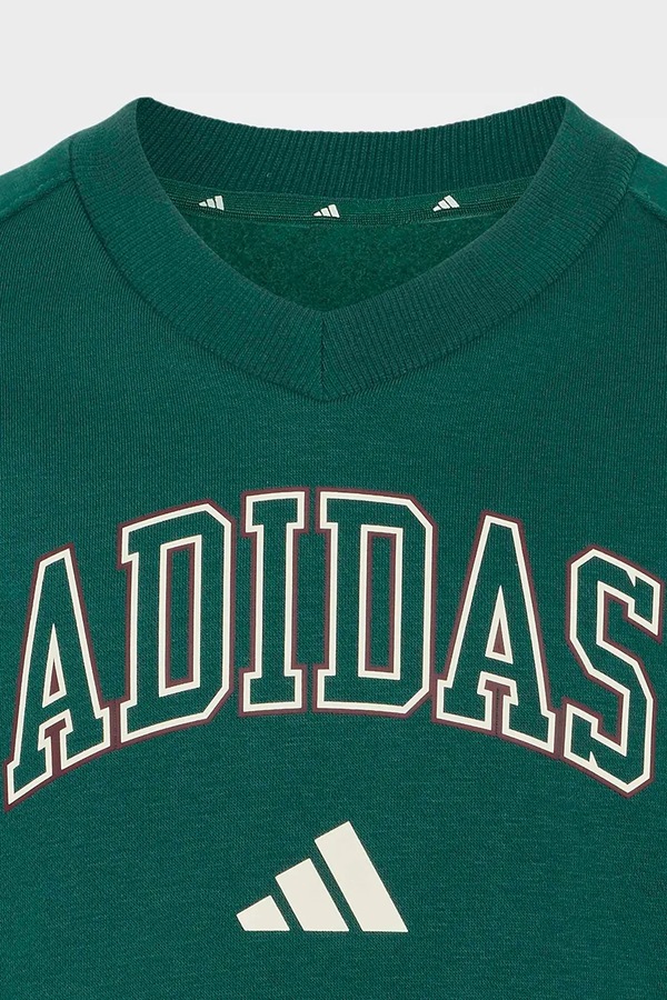Кофта дитяча з бавовною adidas колір зелений фото 4