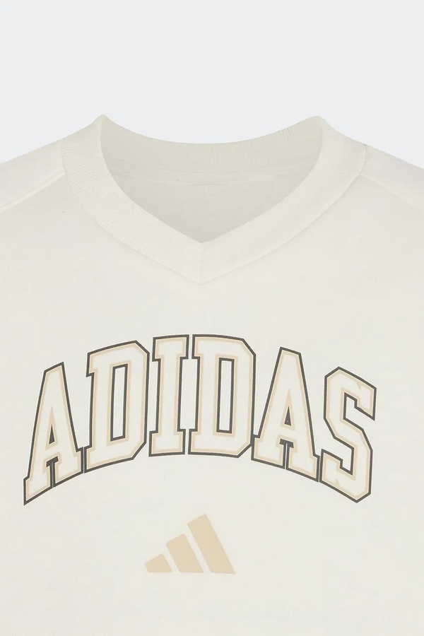 Кофта детская с хлопком adidas цвет бежевый фото 2