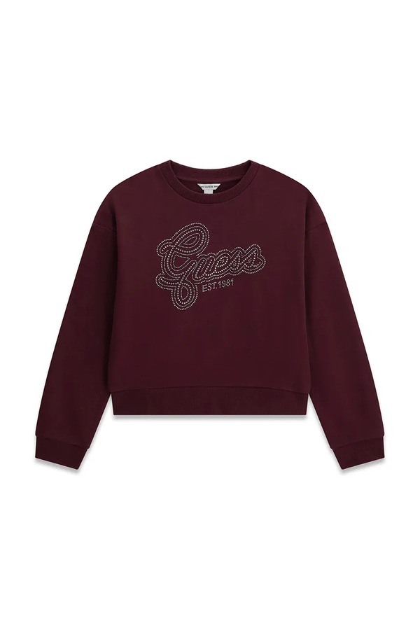 Кофта дитяча бавовняна Guess колір бордовий
