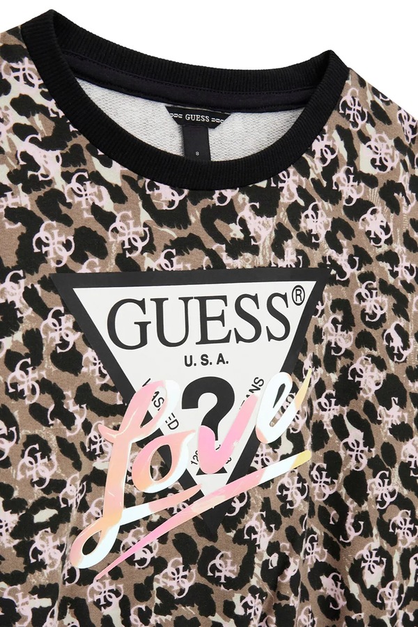 Кофта детская хлопковая Guess цвет бежевый фото 2