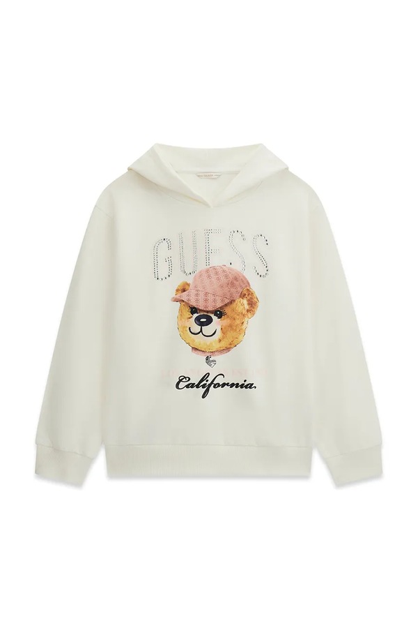 Кофта з капюшоном дитяча бавовняна Guess колір білий