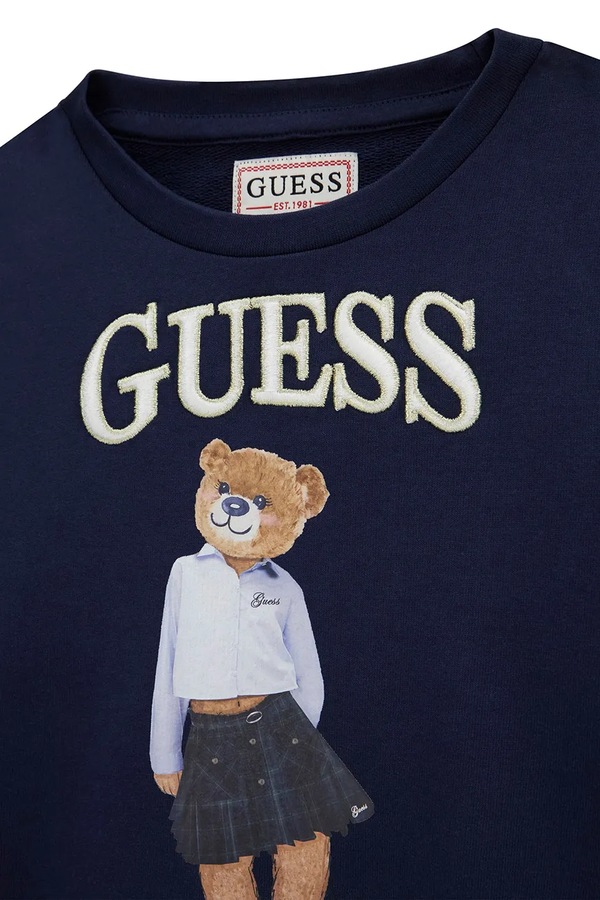 Кофта дитяча бавовняна Guess колір темно-синій фото 2