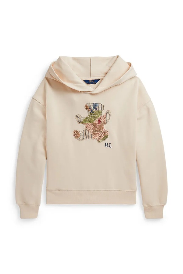 Кофта з капюшоном дитяча бавовняна Polo Ralph Lauren колір бежевий фото 2