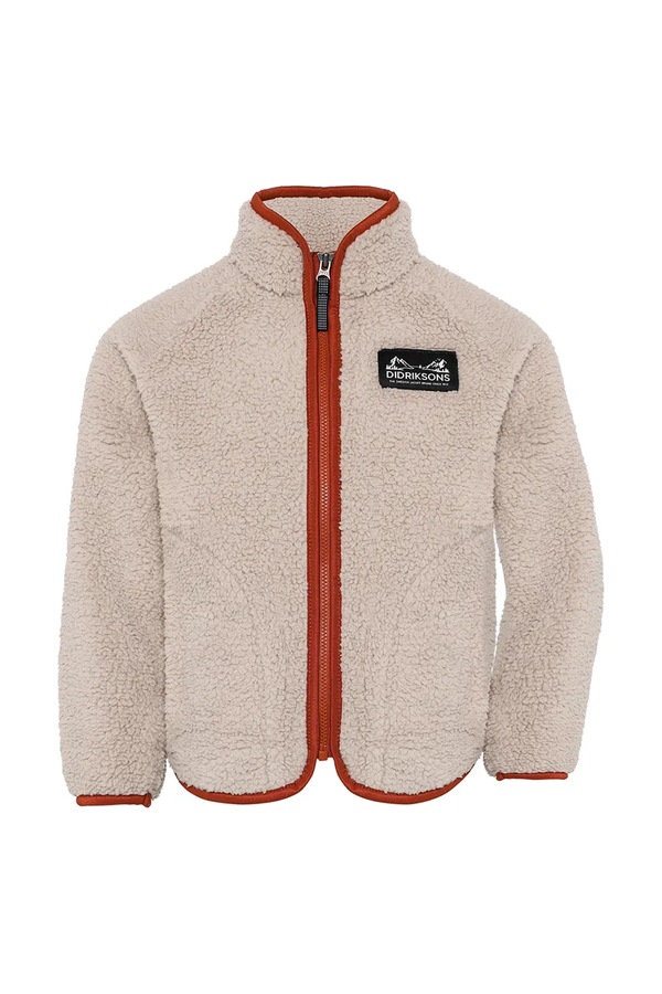 Кофта на застібці дитяча флісова Didriksons GIBBS KIDS FULLZIP 2 колір бежевий фото 2