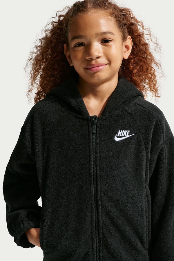 Кофта на застібці з капюшоном дитяча флісова Nike Club Fleece колір чорний фото 3
