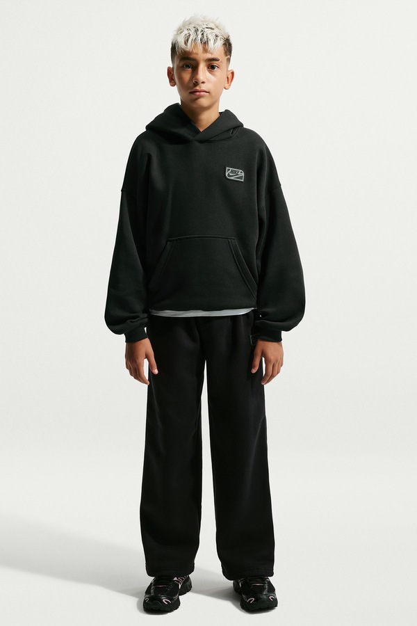 Кофта з капюшоном дитяча з бавовною Nike Sportswear Club колір чорний