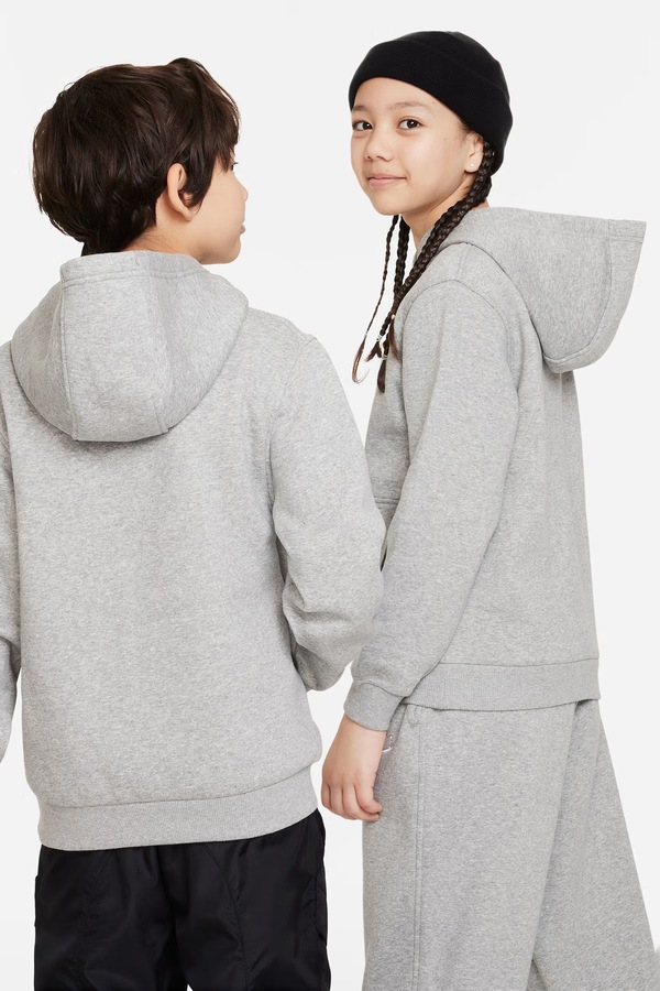 Кофта з капюшоном дитяча з бавовною Nike Sportswear Club Fleece колір сірий фото 2