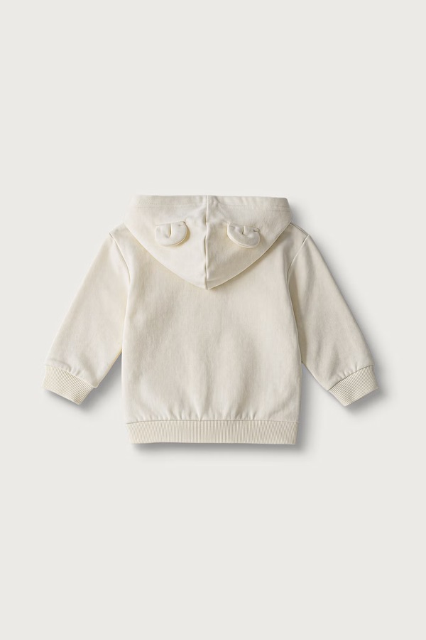 Кофта с капюшоном для младенцев с хлопком United Colors of Benetton цвет бежевый