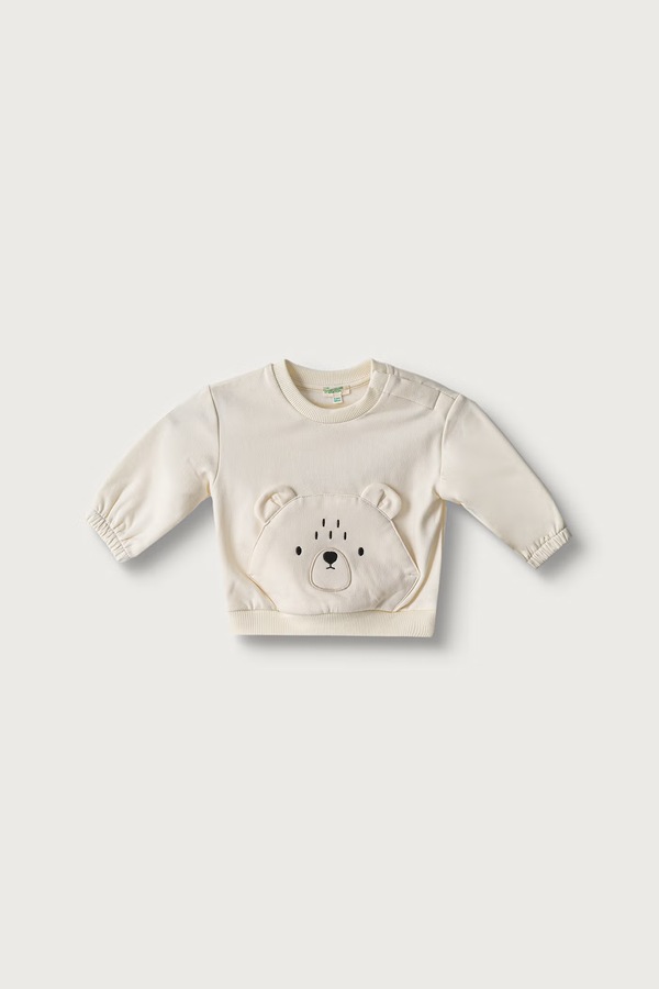 Кофта для немовлят з бавовною United Colors of Benetton колір бежевий