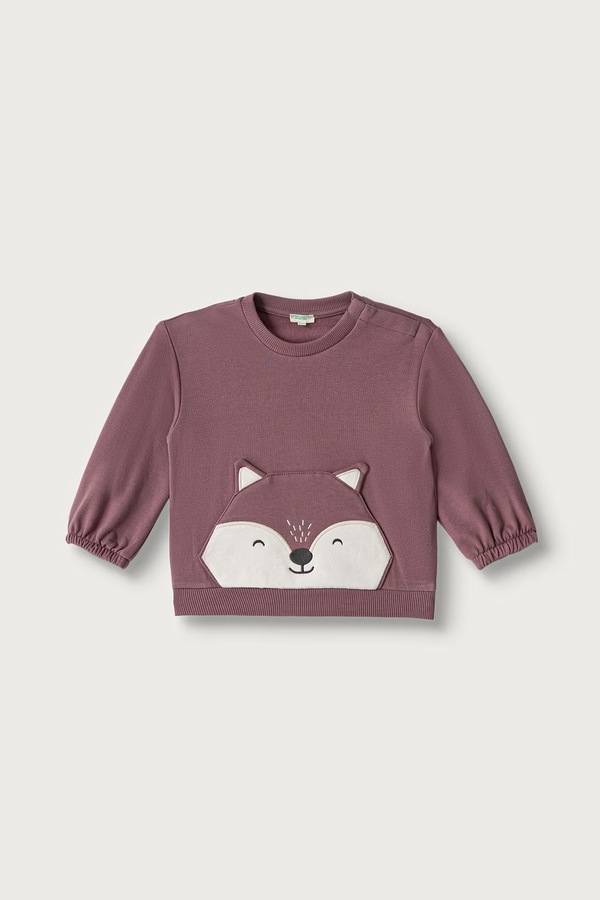 Кофта для немовлят з бавовною United Colors of Benetton колір фіолетовий