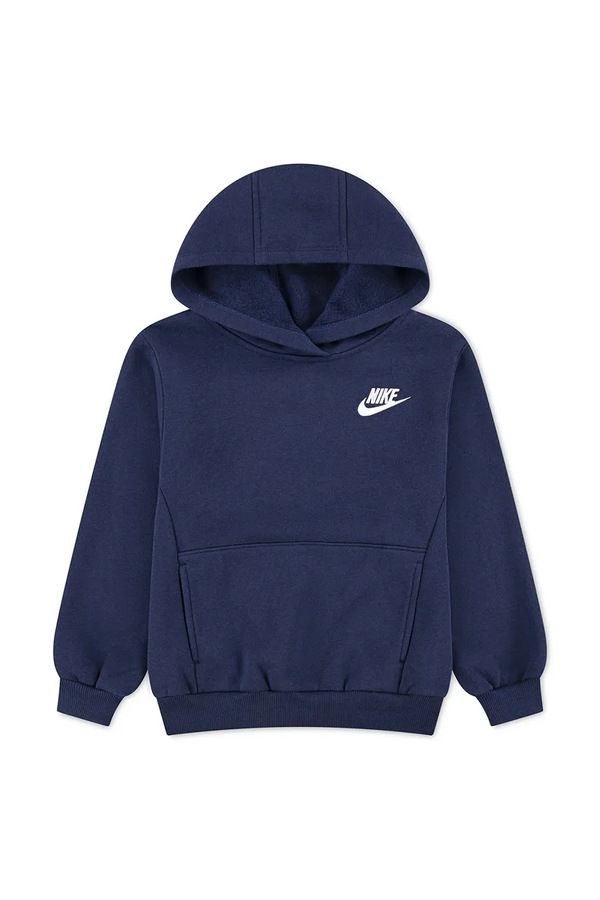 Кофта з капюшоном дитяча з бавовною Nike колір темно-синій
