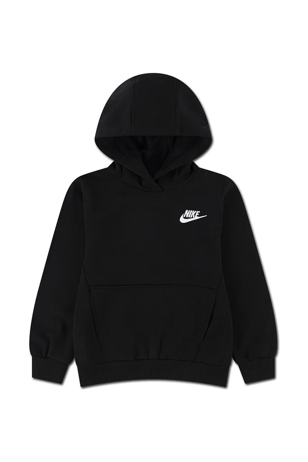 Кофта з капюшоном дитяча з бавовною Nike колір чорний