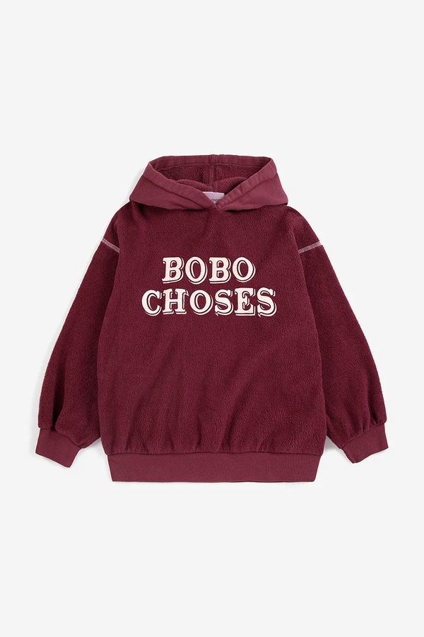 Кофта з капюшоном дитяча бавовняна Bobo Choses колір бордовий