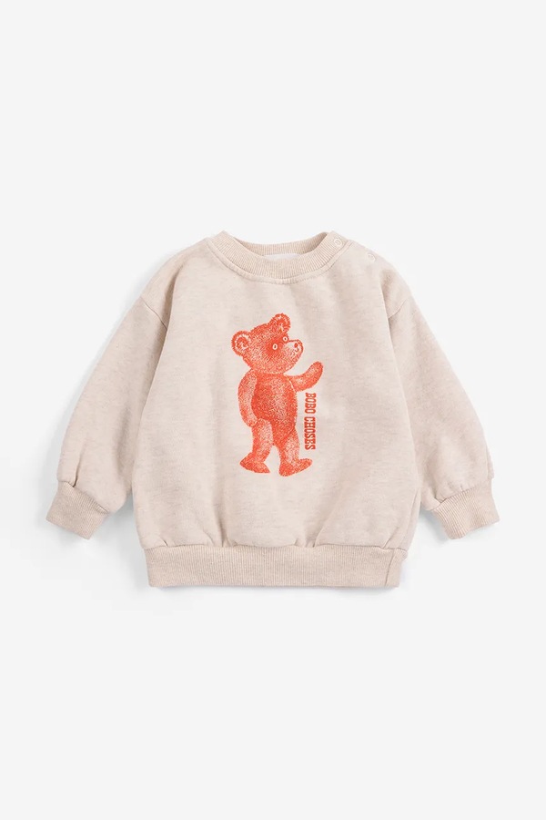 Кофта оверсайз детская хлопковая Bobo Choses Softpaw Monster цвет бежевый