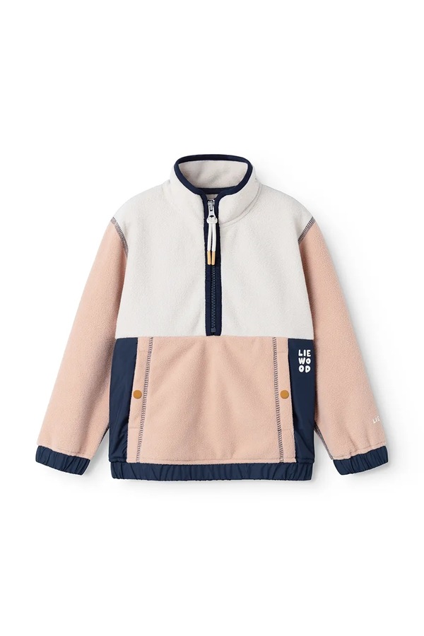 Флісова кофта дитяча флісова Liewood Wynn Fleece Half Zip Shirt колір рожевий