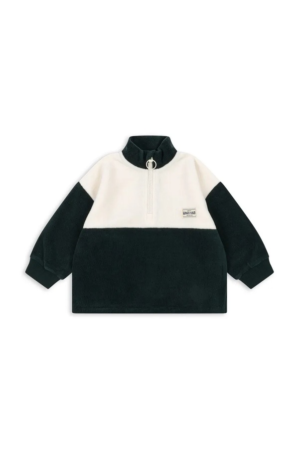 Кофта дитяча флісова Konges Sløjd TAVI HALF ZIP GRS колір чорний фото 2