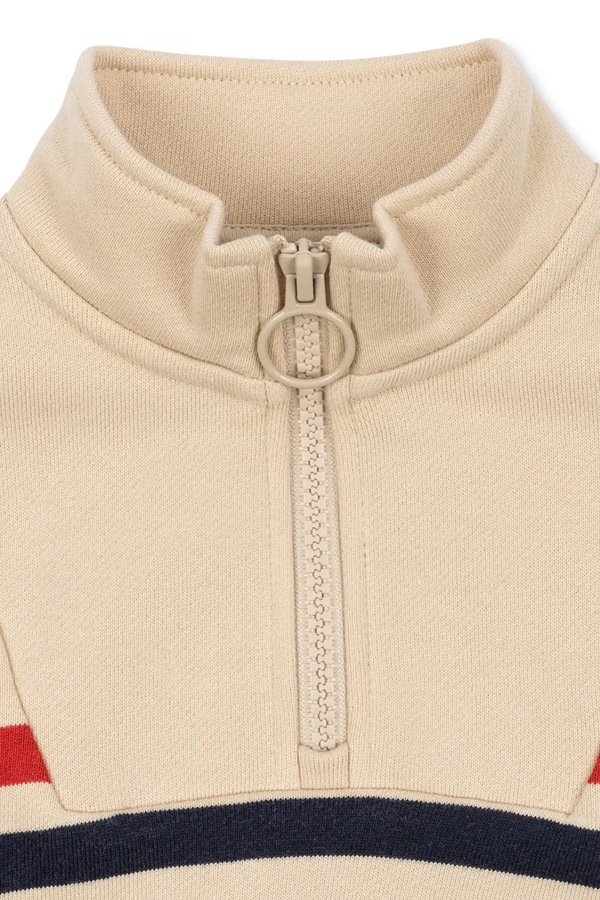 Кофта дитяча з бавовною Konges Sløjd LOU HALF ZIP SWEAT GOTS колір бежевий фото 3