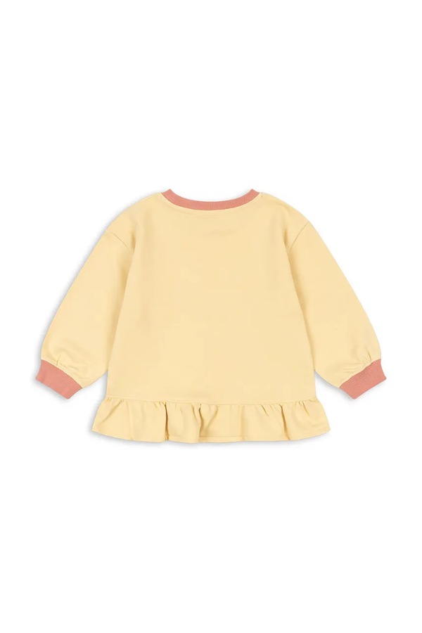Кофта детская с хлопком Konges Sløjd SPOTTY FRILL SWEAT GOTS цвет желтый фото 2