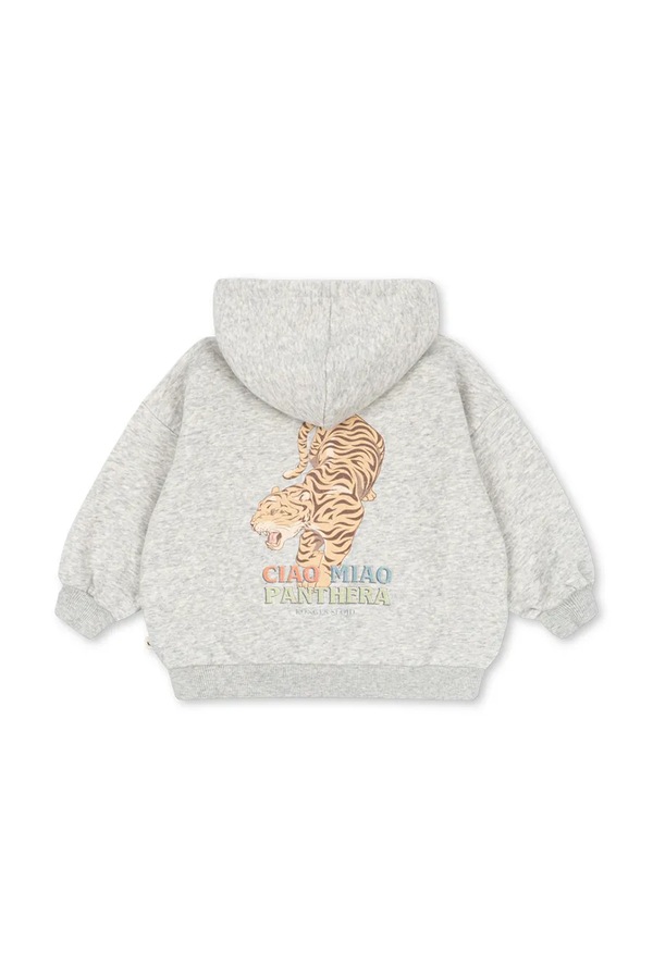 Кофта на застібці з капюшоном дитяча з бавовною Konges Sløjd LOU SWEAT ZIP HOOD GOTS колір сірий фото 2