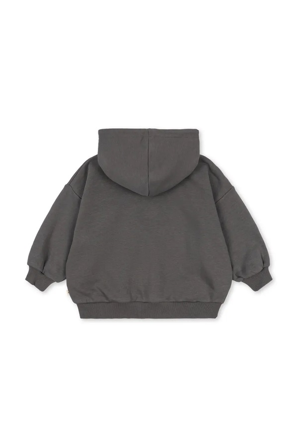 Кофта на застежке с капюшоном детская с хлопком Konges Sløjd LOU SWEAT ZIP HOOD GOTS цвет серый