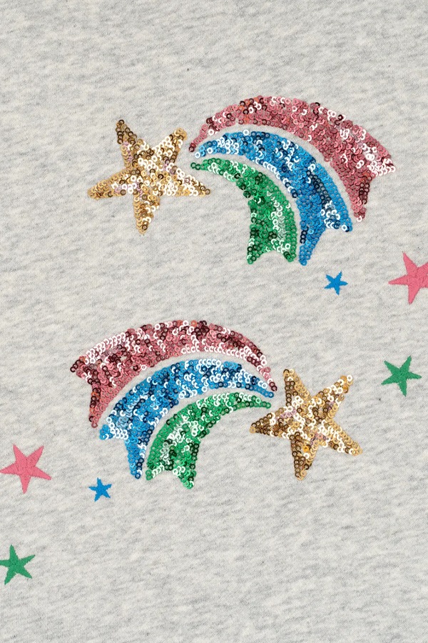 Кофта на застібці з капюшоном дитяча з бавовною Konges Sløjd LOU SEQUIN SWEAT ZIP HOOD GOTS колір сірий фото 2