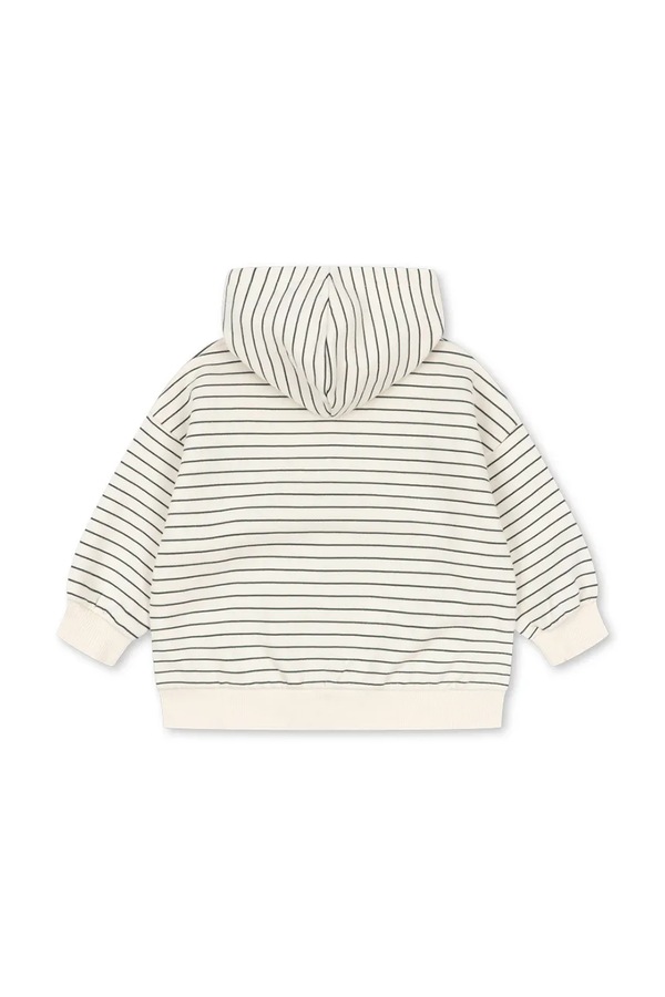 Кофта на застібці з капюшоном дитяча з бавовною Konges Sløjd AMIO SWEAT ZIP HOOD OCS колір білий