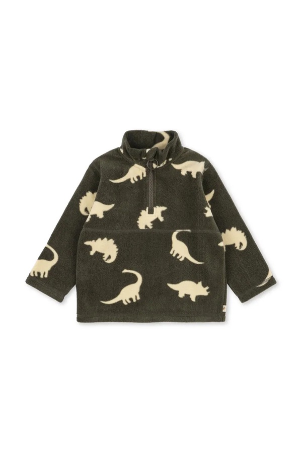 Флісова кофта дитяча Konges Sløjd TAVI FLEECE SWEATSHIRT GRS колір зелений