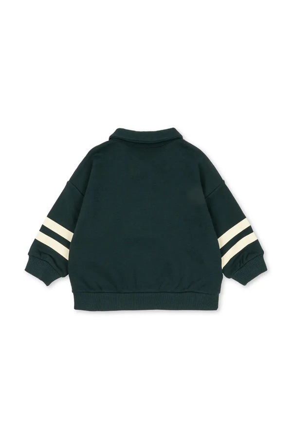 Кофта детская хлопковая Konges Sløjd LOUPY HALF ZIP POLO OCS цвет зеленый