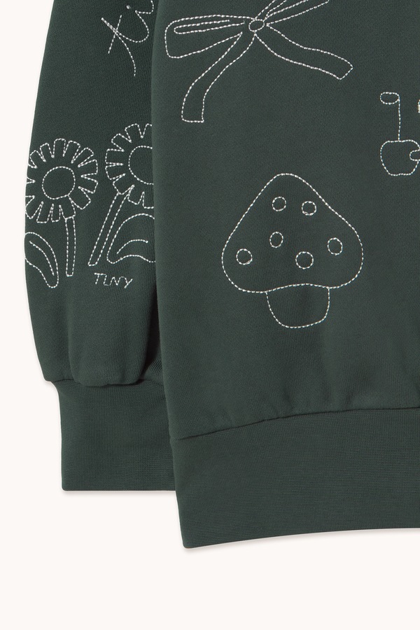 Кофта з капюшоном дитяча бавовняна Tinycottons TINY APPLES HOODIE колір зелений фото 3