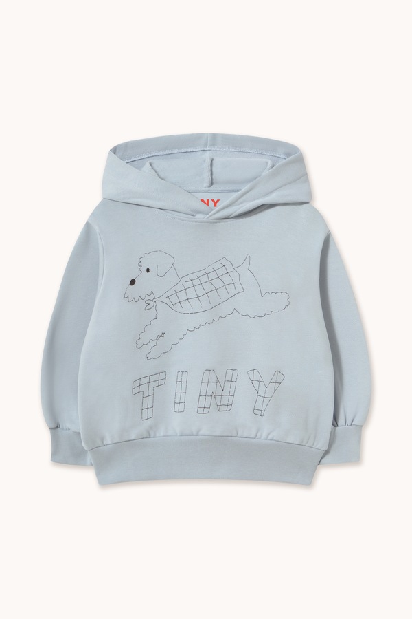 Кофта з капюшоном дитяча бавовняна Tinycottons JUMP DOG GRAPHIC HOODIE колір блакитний