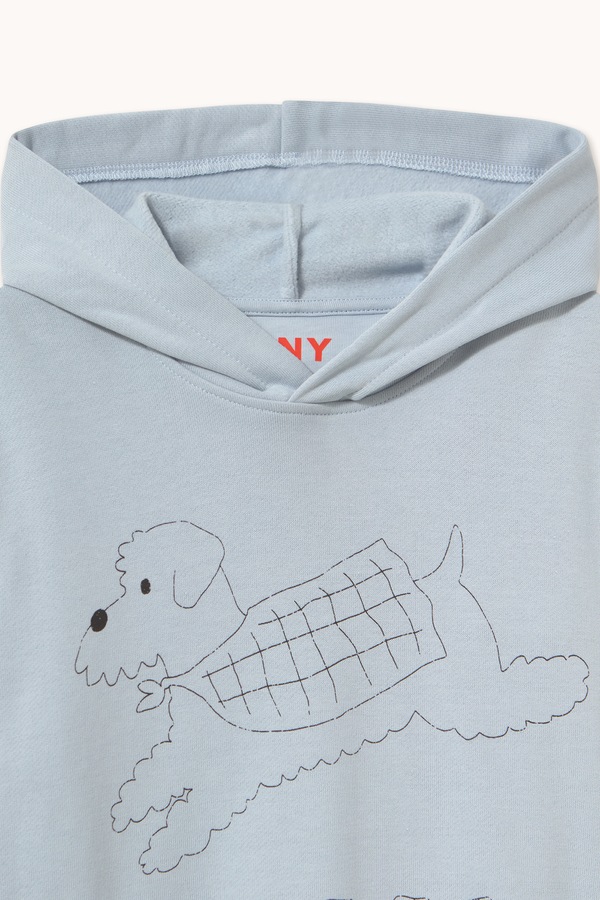 Кофта з капюшоном дитяча бавовняна Tinycottons JUMP DOG GRAPHIC HOODIE колір блакитний фото 3