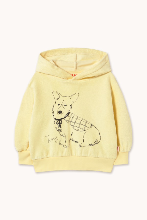 Кофта з капюшоном дитяча бавовняна Tinycottons TINY CORGI GRAPHIC HOODIE колір жовтий