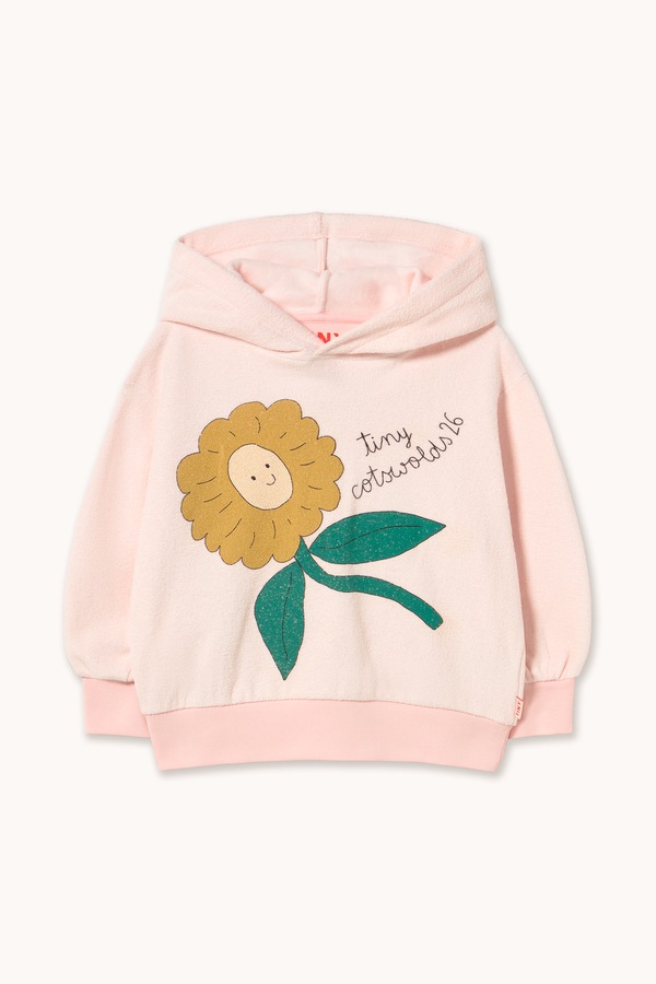 Кофта з капюшоном дитяча бавовняна Tinycottons TINY DAISY GRAPHIC HOODIE колір рожевий