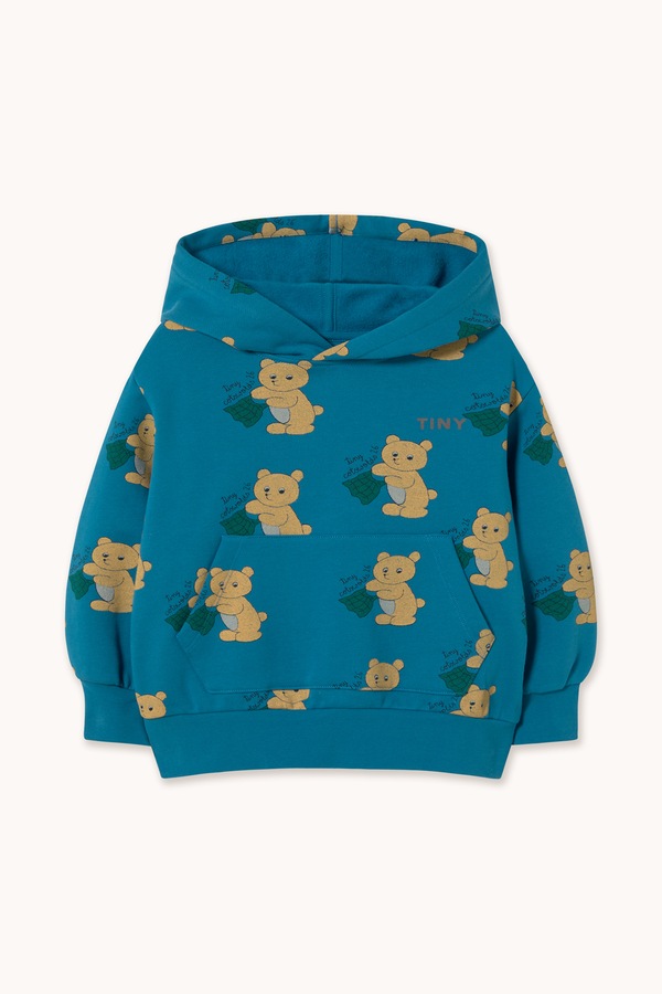Кофта з капюшоном дитяча бавовняна Tinycottons BEARS HOODIE колір блакитний