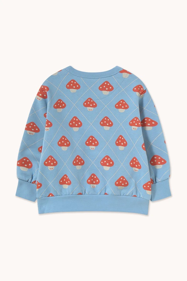Кофта детская хлопковая Tinycottons MUSHROOMS SWEATSHIRT цвет голубой