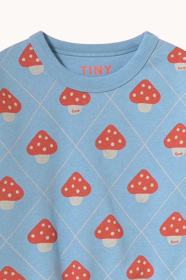 Кофта детская хлопковая Tinycottons MUSHROOMS SWEATSHIRT цвет голубой фото 2